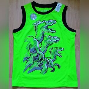Jumping beans Neon Yellowish/Green Black Dinosaur Tank Top